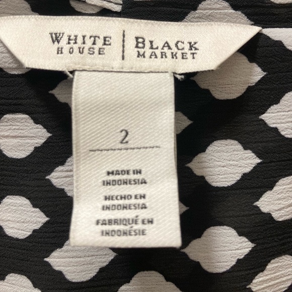 White House Black Market Drape Surplice Blouse Size 2 - Picture 3 of 8